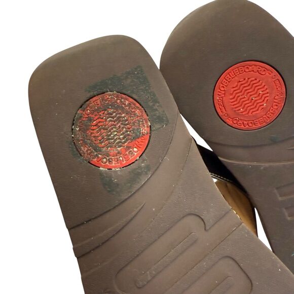 FitFlop Lulu Flower Patent Bronze Brown Thong Flip Flops Sandals Size 9 Shoes - Picture 6 of 10